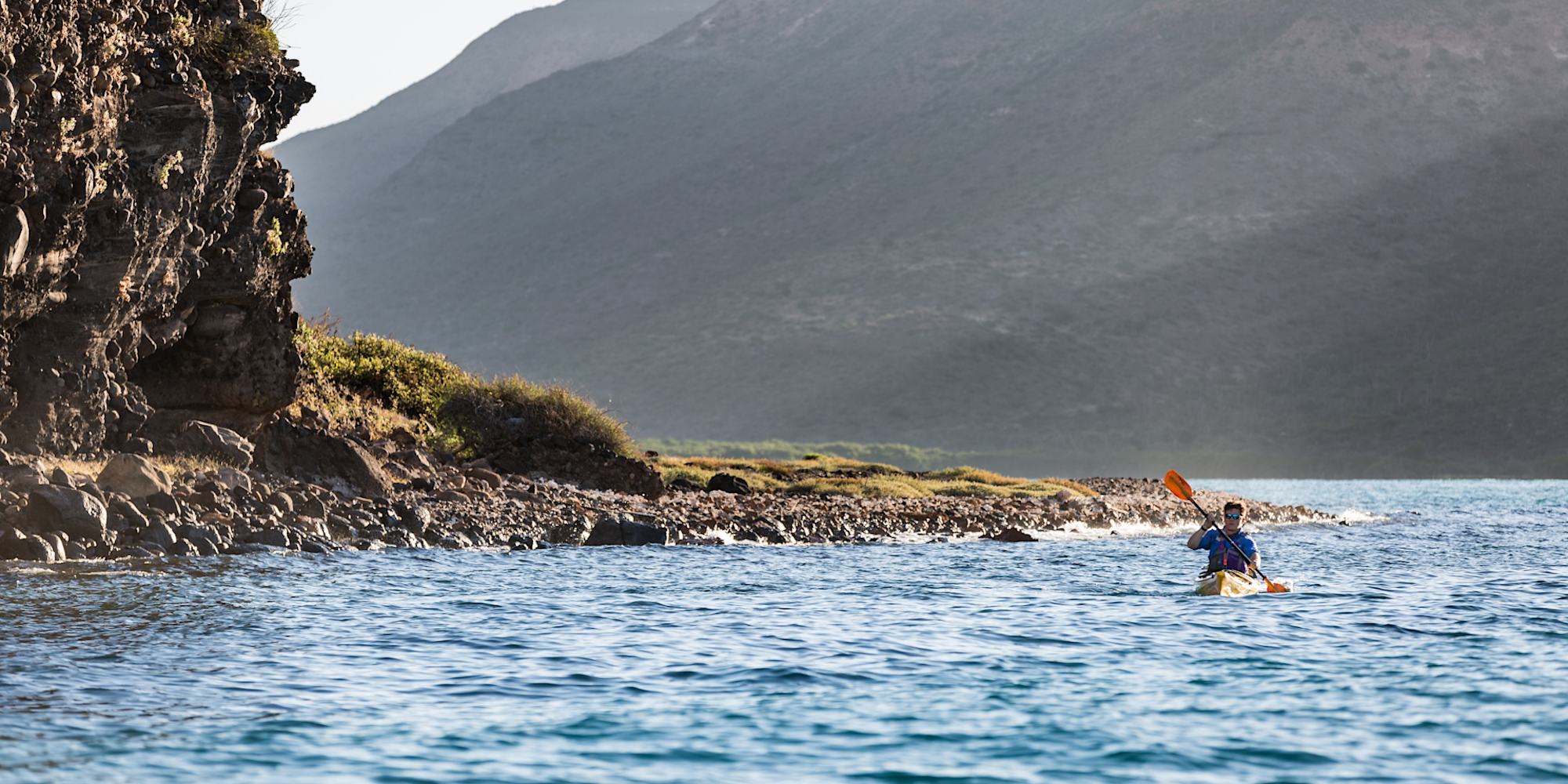 Guest paddling on the waters of Baja